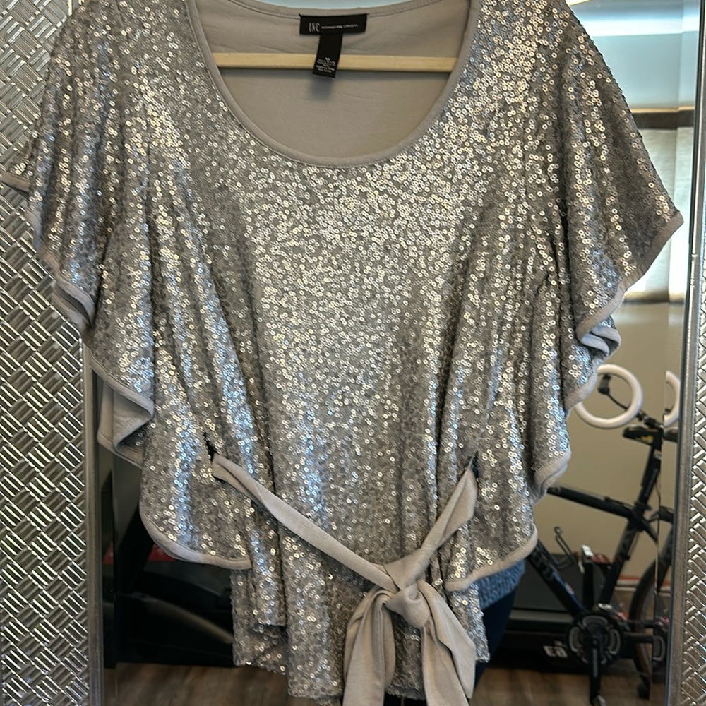 Vintage INC sequin top.  Knit lining and tie waist